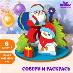 Новогодние заготовки для творчества. Роспись по дереву «Новый год! Дед Мороз и снеговик»