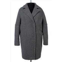 02-3174 Пальто женское утепленное Букле/Искусственный мех серый