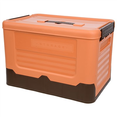 Короб пластиковый складной "Пазл", 34х24х23 см, оранжевый, темно-коричневый