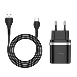 Зарядка hoco C12Q Smart QC3.0 charger set (Type-C) (EU) - Black