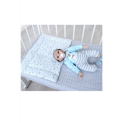 Подушка детская плоская 40х60 BabyRelax файбер, с кантом, бязь. арт.4892