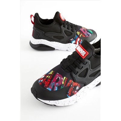 Multi Bright Marvel Elastic Lace Trainers