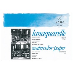 LANA Бумага для акварели "Lanaquarelle", 640 г/м², 56х76 см, хлопок 100%, 5 л, среднее зерно
