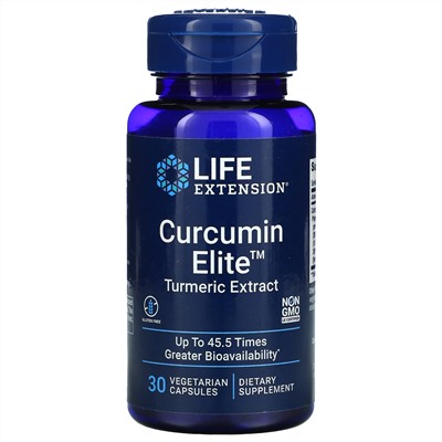 Life Extension, CurcuminElite, экстракт куркумы, 30вегетарианских капсул