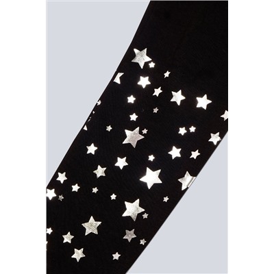 Pineapple Girls Scatter Star Print Black Leggings