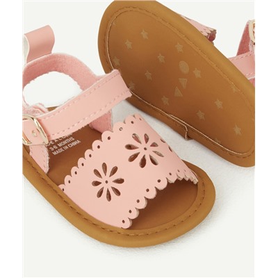 CHAUSSONS STYLE SANDALES BÉBÉ FILLE ROSE