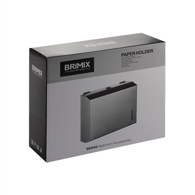 BRIMIX - Диспенсер для бумажного полотенца Z сложения, с ключом, из нержавеющей стали, матовый , черного цвета  ( 9902)