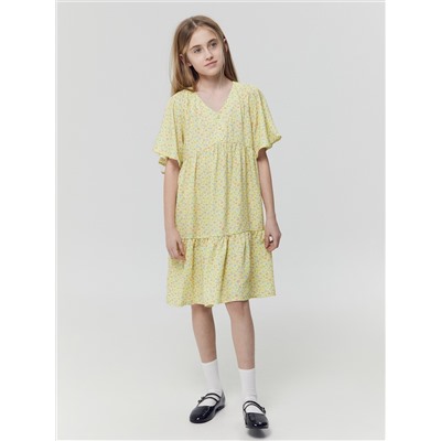 Платье для девочек желтое с цветами