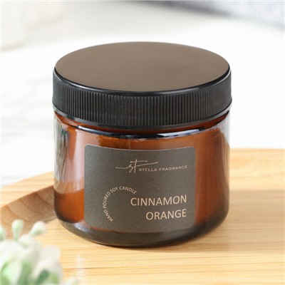 Свеча ароматическая в банке "CINNAMON ORANGE", соевый воск, 50 г, апельсин и корица