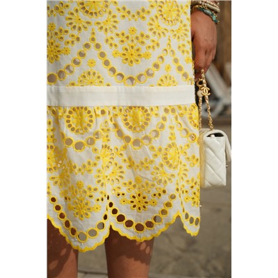 Платье Vittoria Queen 20703 желтый+белый