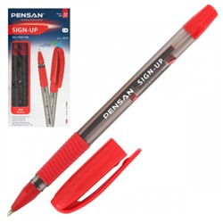 Ручка пишущий узел 1,0 мм, цвет чернил красный SIGN-UP Pensan 2410