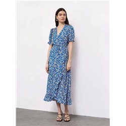 Платье с запахом  цвет: Голубой PL1386/feanor | купить в интернет-магазине женской одежды EMKA