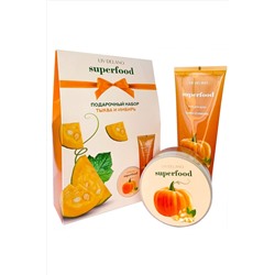 LIV DELANO Superfood Тыква и Имбирь Подарочный набор, Крем для тела, Гель для душа