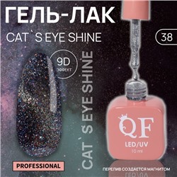 Гель лак для ногтей «CAT`S EYE SHINE», 3-х фазный, 10 мл, LED/UV, цвет (38)