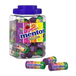 Жевательная конфета Mentos мини радуга, банка 10 г