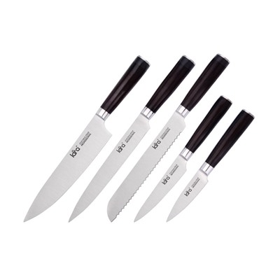 LR05-58 LARA Набор ножей 6 предметов: Подставка (магнитная) +5 ножей, двухслойная сталь