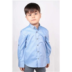 Детская синяя оксфордская рубашка с воротником на пуговицах DK2003053004006