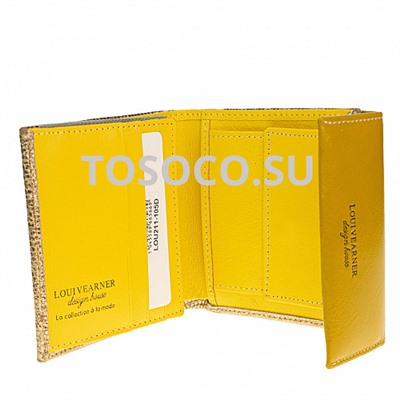 lou211-105d yellow  33 кошелек LOUI VEARNER натуральная кожа 10x11x2