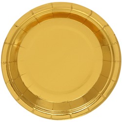 Тарелка бумажная 18 см в наборе 10 шт "Диско" золото