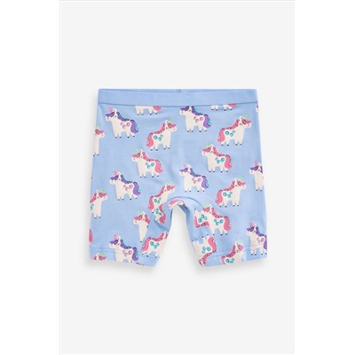 Pink Unicorn Long Leg Shorts 5 Pack (2-16yrs)
