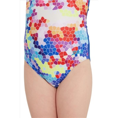 Zoggs Kids Girls Blue Yaroomba Floral Swimsuit