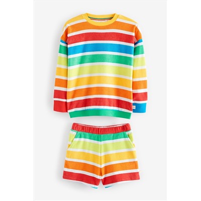 Little Bird by Jools Oliver Colourful Towelling Sweat Top and Short Set