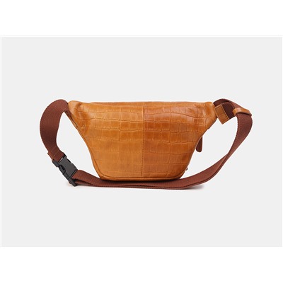 Охровая кожаная женская поясная сумка из натуральной кожи «KB0015 Ohra Croco»