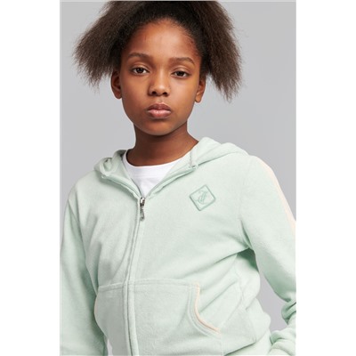 Juicy Couture Girls Blue Towelling Zip-Through Hoodie