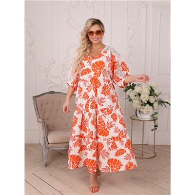 Платье WISELL П4-5508/1 оранжевый