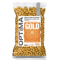 Воск для депиляции пленочный OPTIMA Gold, 200 гр, бренд - Depiltouch Professional