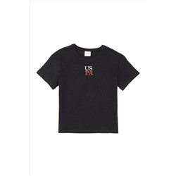 Черная футболка оверсайз с круглым вырезом для мальчика Неожиданная скидка в корзине