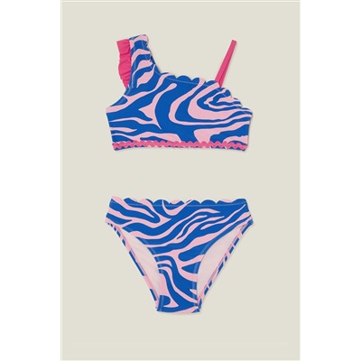 Angels By Accessorize Girls Blue Animal Print Bikini Set