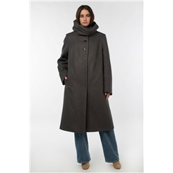 02-3060 Пальто женское утепленное валяная шерсть серый