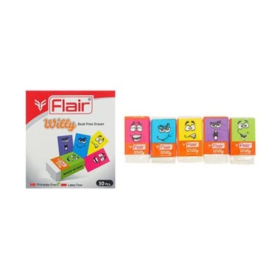 Ластик  Flair  Wylly 34*20*10мм белый, картонная упаковка