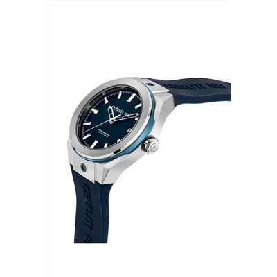 Reloj de cuarzo de silicona - Azul marino y plateado