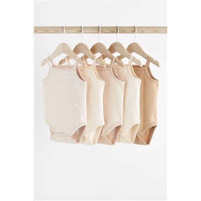 Baby Strappy Vest Bodysuits 5 Pack