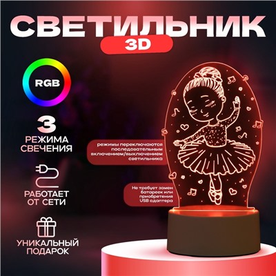 Светильник "Балерина" LED RGB от сети 11,4х9,5х17,4 см RISALUX