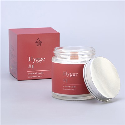 Свеча ароматическая "Hygge" #1 Вишнёвый мусс , соевый воск, в банке, 90 г