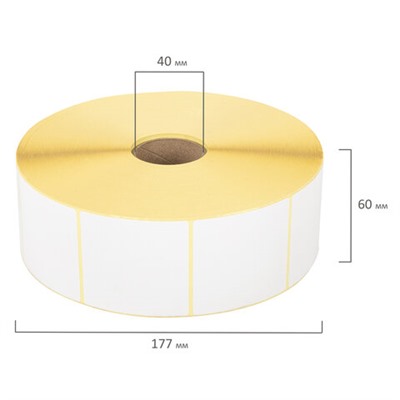 Этикетка ТермоЭко (58х60 мм), 3000 этикеток в ролике, светостойкость до 2 месяцев, 129998