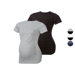 esmara® Damen Umstandsshirts, 2 Stück, mit hohem Baumwollanteil