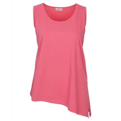 Pinkes Tanktop Janina curved, asymmetrischer Saum