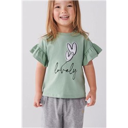 River Island Girls Satin Heart Lovely T-Shirt