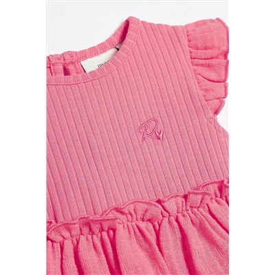 River Island Baby Girls Coral Cheesecloth Bloomer Set