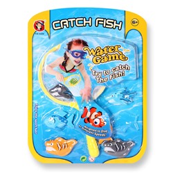**YG Sport Детская игра "Подводная охота" в блистере (сачок, рыбки  6 шт., желтый)