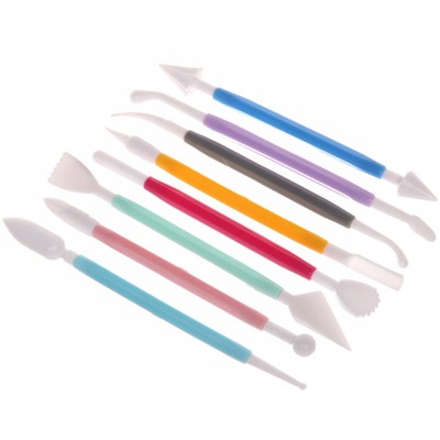Инструменты для украшения тортов в наборе 8шт цветные