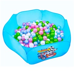 Набор шаров 500 шт, цвета: перламутрово - зелёный, малиновый, голубой