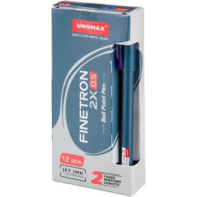 Ручка шариковая неавтомат. Unomax Finetron, д/ш 0,5мм, лин.0,3 мм,син
