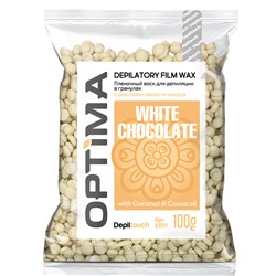 Воск для депиляции пленочный OPTIMA White Chocolate, 100 гр, бренд - Depiltouch Professional