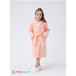 Детский вафельный халат с капюшоном нежно-персиковый В-07 (17)