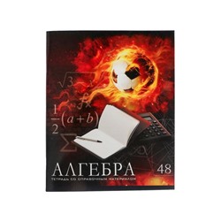 Тетрадь предметная Calligrata "Футбол", 48 листов в клетку Алгебра, со справочным материалом, обложка мелованный картон, УФ-лак, блок офсет